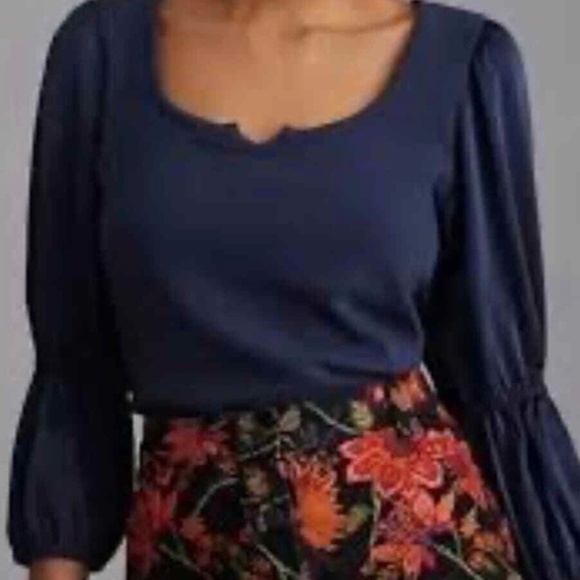 Anthropologie Tops - Anthropologie Maeve Ribbed Tired blouse